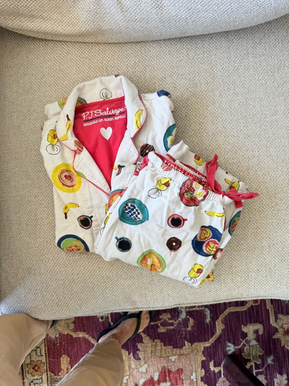 PJ Salvage Brunch Print Cotton Flannel Pajama Set